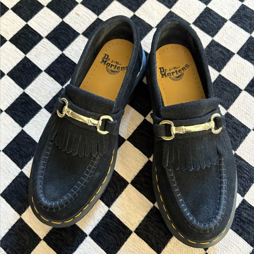 Dr. Martens 'Adrian' Black Suede Loafers